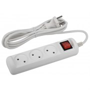 U-3s-3m-2x1 без заземления c выключателем 3 розетки 3м ПВС 2x1мм2 10А Удлинитель ЭРА Б0044050