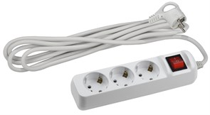 UX-3es-5m с заземлением с выключателем 3 розетки 5м ПВС 3x0,75мм2 10А Удлинитель ЭРА Б0035755