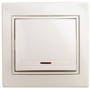 1-102-02 Intro Выключатель с подсветкой, 10А-250В, IP20, СУ, Plano, сл.кость Под заказ Б0027598