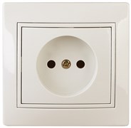 1-201-02 Intro Розетка 2P, 16А-250В, IP20, СУ, Plano, сл.кость (10/200/2400) Под заказ Б0053861