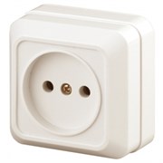 2-201-02 Intro Розетка 2P, 16А-250В, IP20, ОУ, Quadro, сл.кость (10/200/3600) Под заказ Б0027647