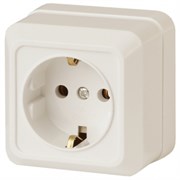 2-202-02 Intro Розетка 2P+E Schuko, 16А-250В, IP20, ОУ, Quadro, сл.кость (10/200/2400) Б0027650