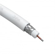 Кабель коаксиальный RG-6U, 75 Ом, CCS/(оплётка Al 48%), PVC, цвет белый, бухта 100 м, SIMPLE ЭРА  Б0044596