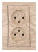 1-204-11 Intro Розетка 2х2P, 16А-250В, IP20, СУ, Plano, сосна Б0053914