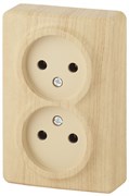 11-2202-11 ЭРА Розетка 2х2P,16A-250В, IP20, ОУ, Эра Эксперт, сосна Б0020684