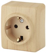 11-2203-11 ЭРА Розетка 2P+E Schuko, 16A-250В, IP20, ОУ, Эра Эксперт, сосна Б0020687