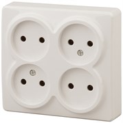11-2210-02 ЭРА Розетка 4х2P, 16A-250В, IP20, ОУ, Эра Эксперт, сл.кость Б0020707