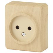 11-2201-11 ЭРА Розетка 2P,16АХ-250В, ОУ, Эра Эксперт, сосна (одноместная) Б0031553