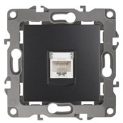 12-3107-05 ЭРА Розетка информационная RJ45, Эра12, антрацит Б0014727