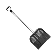 Лопата снеговая  410х360мм,МЕТЕЛЬ №2 пластмассовая с оц.планкой,ф32 с д/ч в/с и ручкой *13095