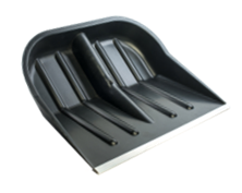 Лопата снеговая  410х360мм,МЕТЕЛЬ №2  пластмассовая с оц.планкой из морозо. пластика ф32 без черенка *13094