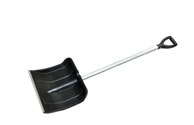 Лопата снеговая  410х400мм,МЕТЕЛЬ №3  пластмассовая с ал.планкой ,ф32 и мет./ч и ручкой 12416