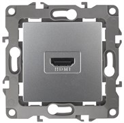 12-3114-03 ЭРА Розетка HDMI, Эра12, алюминий Б0027483