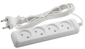 UX-4-3m без заземления 4 розетки 3м ШВВП 2x0,75мм2 6А Удлинитель ЭРА Б0038560