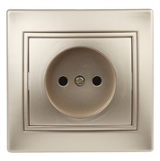 1-201-04 Intro Розетка 2P, 16А-250В, IP20, СУ, Plano, шампань Б0053865