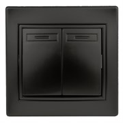 1-104-05 Intro Выключатель двойной, 10А-250В, IP20, СУ, Plano, антрацит Б0053765