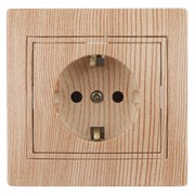 1-202-11  Intro Розетка 2P+E Schuko, 16А-250В, IP20, СУ, Plano, сосна Б0053887