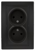 1-204-05  Intro Розетка 2х2P, 16А-250В, IP20, СУ, Plano, антрацит Б0053911