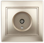 1-301-04  Intro Розетка TV одиночная, IP20, СУ, Plano, шампань Под заказ Б0030079