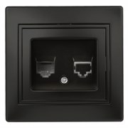 1-303-05  Intro Розетка информационная RJ45, IP20, СУ, Plano, антрацит Под заказ Б0044575