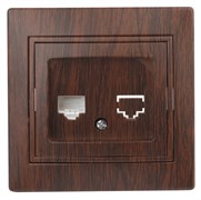 1-303-10  Intro Розетка информационная RJ45, IP20, СУ, Plano, венге Под заказ Б0030088