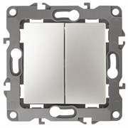 12-1106-15  ЭРА Переключатель двойной, 10АХ-250В, IP20, Эра12, перламутр Под заказ Б0019298