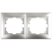 1-502-03 Intro Рамка на 2 поста гор., СУ, Plano, алюминий Б0030094