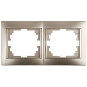 1-502-04 Intro Рамка на 2 поста гор., СУ, Plano, шампань Б0030095