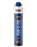 Клей-пена KUDO PUR-O-FIX X15+  проф. конструкционный всесезонный (12шт) KUPP10B15SU