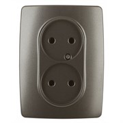 12-2107-13 ЭРА Розетка 2X2P, 16A-250В, IP20, Эра12, бронза Б0031245