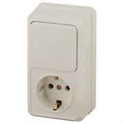 2-705-02 Intro Блок розетка+выкл.верт., 10(16)А-250В, IP20, ОУ, Quadro, сл.кость Под заказ Б0036166