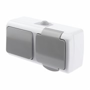 5-701-03 Intro Atlantic Блок розетка с выключателем одноклавишным 2P+E, 10А-250В, открытой установки Б0050947