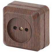 2-201-10 Intro Розетка 2P, 16А-250В, IP20, ОУ, Quadro, венге Б0053779