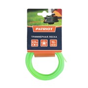 Леска PATRIOT D 2,0 мм L 12 м (звезда, зеленая) 200-12-3, картонный подвес 805205121