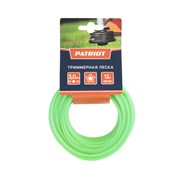 Леска PATRIOT D 3,0 мм L 12 м (звезда, зеленая) 300-12-3, картонный подвес 805205123