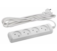 UX(6)-4-3m без заземления 4 розетки 3м ПВС 2 x 0,75 мм2 6А белый Удлинитель ЭРА Б0038570