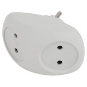 Тройник ЭРА SPx-2-W на 2 розетки б/з 10А белый Б0053480