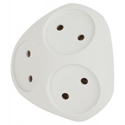 Тройник ЭРА SPx-3-W на 3 розетки б/з 10А белый Б0053481