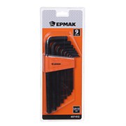 Набор ключей-шестигранников 2,0-12 мм удл., 9шт, ЕРМАК 657-012