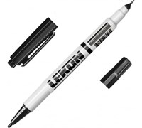 Маркер перманентный двухсторонний, черный LEKON DUO (12шт) 012281