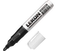 Маркер перманентный заправляемый, черный LEKON ReFresh (12шт) 012083