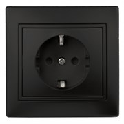 1-202-05 Intro Розетка 2P+E Schuko, 16А-250В, IP20, СУ, Plano, антрацит Б0053881