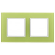 14-5102-26  ЭРА Рамка на 2 поста, стекло, Эра Elegance, лайм+бел Под заказ Б0034498