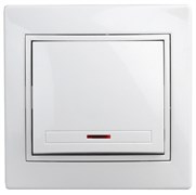 1-102-01 Intro Выключатель с подсветкой, 10АХ-250В, СУ, Plano, белый Б0053729