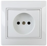 1-201-01 Intro Розетка 2Р, 16АХ-250В, СУ, Plano, белый (одноместная) Б0053859