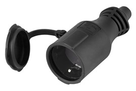 Розетка кабельная Rx1-B ЭРА б/з 10А прямая черная Б0039681