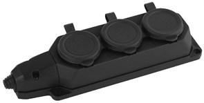 Колодка K-3e-B-IP44 ЭРА каучуковая с/з 3гн 16A IP44 черная Б0044545