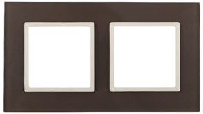 14-5102-31 ЭРА Рамка на 2 поста, стекло, Эра Elegance, мокко+сл.к Под заказ Б0034503