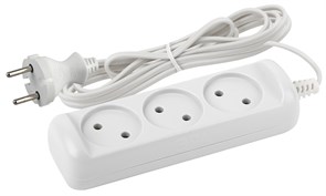 UX-3-5m без заземления 3 розетки 5м ШВВП 2x0,75мм2 6А Удлинитель ЭРА Б0035749