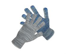 Перчатки х/б С ПВХ, 5 нит.7,5класс,(серые) СК (300 пар/уп) 7,5-5сер ПВХ